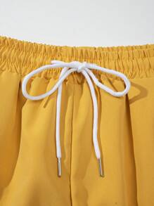 Manfinity KASUA Men's Tropical Plant Print Casual Short Sleeve Shirt And Shorts Set Men Swim Trunks Tropical Vacation Men Clothes Tropical Outfits Men Men Vacation Outfits,Hawaiian