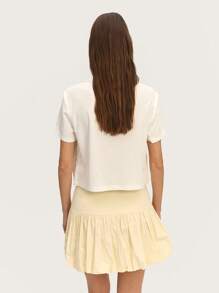 Nöista Straight-Fit Short Sleeve T-Shirt With A Shell Print, Pearls, And Rhinestones. Perfect For Spring-Summer, Beach , Or Easter Celebrations. - Beige - View 2