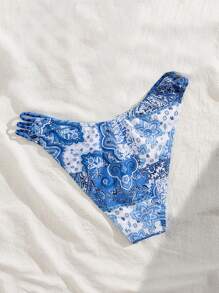 SHEIN Swim Beach Pants With Drawstring Side Cutouts, Sweet Girl Exclusive Swimwear Bottom For Summer Beach Vacation - Blue - View 6