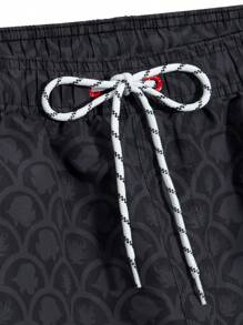 Manfinity KASUA Pantaloncini da spiaggia oversize da uomo con stampa di lettere e vita con coulisse