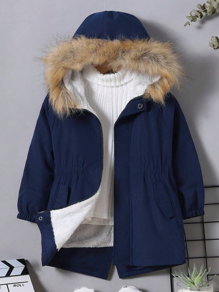 Boys' Casual Comfortable Edge Thermal Lined Hooded Coat