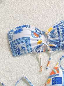 Swim Mod Áo bikini hở cổ in hình mặt trăng đi biển mùa hè cho nữ - Nhiều màu - Xem 3