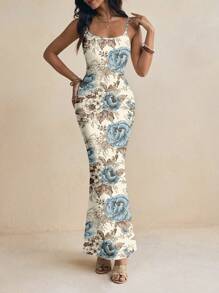 Glamance Patishop Art Women Multicolor Maxi Dress Sleeveless Spaghetti Strap Elegant All Over Print Floral Plants Summer Outfits Summer Dress Sundress For Women Going Out Vacation Outfit Woman Dress Office Women Outfits Going Out Outfits Business Casual Woman Office Outfits For Women Hawaii Outfits Women Day Night Outfits Women Travel Outfit Airport Streetwear Women Fall Clothes Modest Back To School Sexy Boho Suitable For Going Out Going Out Party - Multicolor - View 3