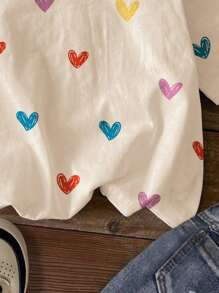 SHEIN Tween 女童休闲简约短袖圆领 T 恤，紧身，适合夏季