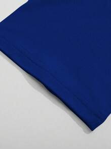 INAWLY T-shirt bleu à col rond avec slogan imprimé en forme d'épi de blé, mode de rue