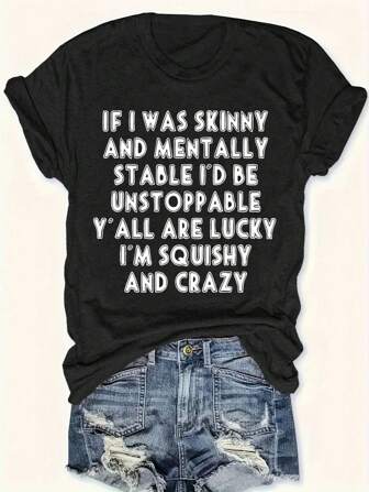 SHEIN CURVE+ Sommar T-shirt med rund hals för damer i plusstorlek Mode Cowboystövlar Tryck Grafiska T-shirts Dam Toppar