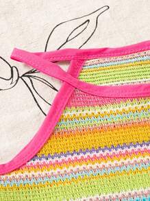 SHEIN 年轻女孩夏季新款仿羊毛吊带背心和流苏下摆宽松短裤配腰带套装，休闲复古