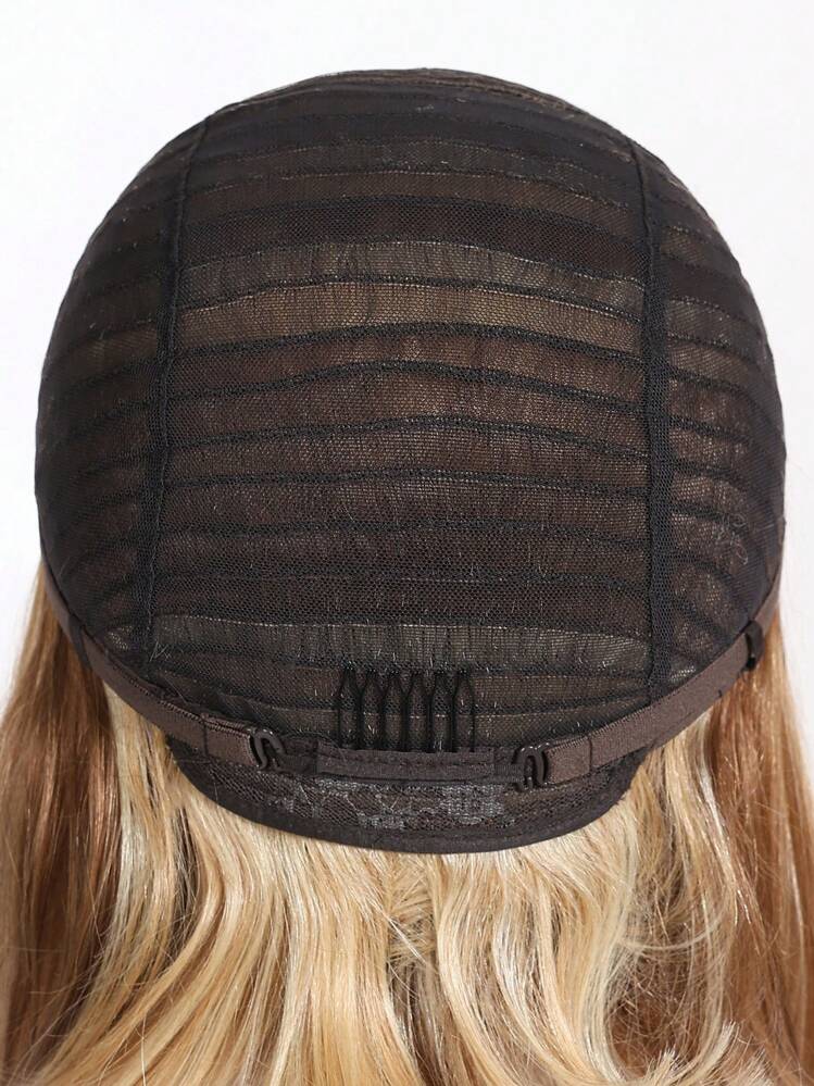 短款鲍勃真人发假发，带刘海，自然直发，女士假发，金色混合色，无胶假发，易于日常佩戴，适合度假婚礼 - S10/16/613 - 查看 14