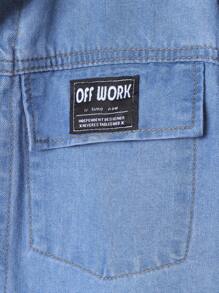 2 Stücke/Set Stylisches Jungen Outfit aus Denim, Kurzarm Hemd & Denim Shorts