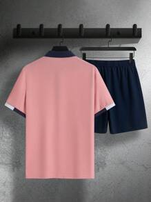 Manfinity Homme Męska koszulka polo z krótkim rękawem w bloki kolorów, casualowa, dojazdowa, zestaw ze spodenkami - Wielokolorowe - Zobacz 2