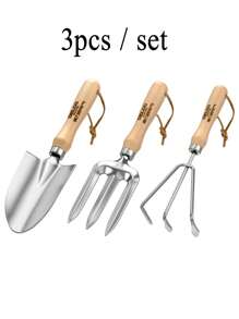 Cirelle 3pcs/Set Stainless Steel Gardening Tools, Home Gardening Small Shovel Set, Combination Of Garden Tools - Red and White - View 7
