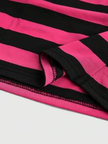 ROMWE Avant Y2K Crop Top For Women With Waistband, Slogan & Five-Pointed Star Print, Abby Rose Pink Color