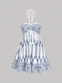 SHEIN MOD Women's Floral Print Boho Style Spaghetti Strap Dress,Casual Women Outfits,90s Outfit,Renaissance Dress,Country Concert Outfit,Cruise Attire Women,Country Outfits Women,Suitable For Holiday, Picnic, Beach