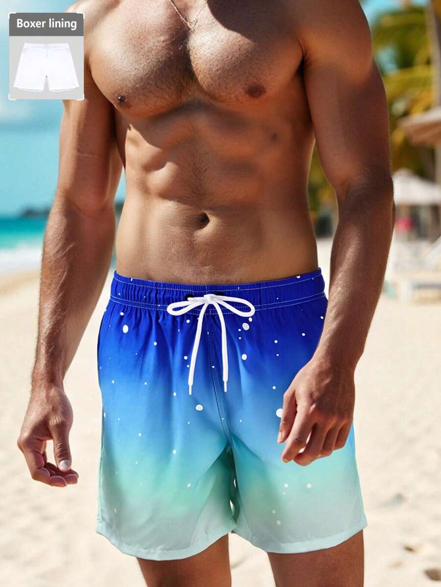 Surfspeed Pantalones cortos de playa casuales para hombre, minimalistas y , aptos para uso diario - Azul - Ver 1