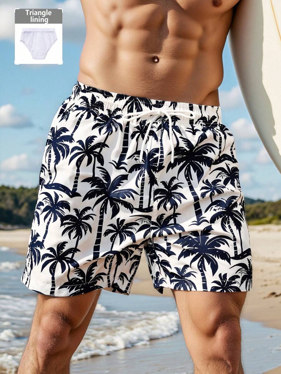 Manfinity Swimmode 男士休闲简约沙滩短裤，日常穿着