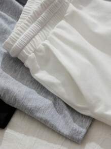 SHEIN EZwear 3 件装女式休闲运动短裤（带口袋） - 彩色 - 查看 4