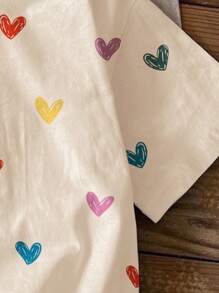 SHEIN Tween 女童休闲简约短袖圆领 T 恤，紧身，适合夏季