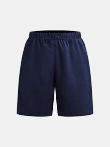 SHEIN 2pcs Tween Boy Casual Sports Pattern Fabric Round Neck Short Sleeve T-Shirt And Shorts Set, Suitable For Commuting, School, Daily Casual, Sports, Running, Basketball, Outdoor Activities, Spring/Summer - Blue - View 10