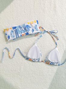 Swim Mod Áo bikini hở cổ in hình mặt trăng đi biển mùa hè cho nữ - Nhiều màu - Xem 2