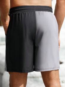 Manfinity VDAYZ Bóxer de baño para hombre, shorts de playa informales con estampado 3D degradado de árboles de coco hawaianos, con cordón en la cintura, una sola capa sin forro, perfecto para uso casual, vacaciones y ropa de playa, hawaianos