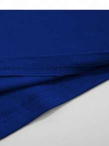 INAWLY T-shirt bleu à col rond avec slogan imprimé en forme d'épi de blé, mode de rue