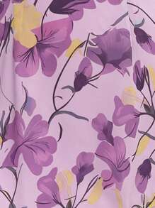 Vestido asimétrico con flores, volantes en el cuello, la espalda y el bajo, y una abertura en la parte posterior. Perfecto para primavera, verano, graduación, Pascua o eventos de boda en suaves colores pastel. - Multicolor - Ver 7
