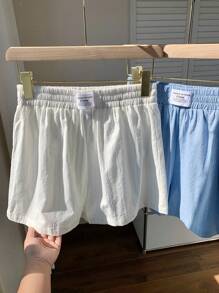 Comfortcana 2pcs Women's Woven Loose Wide Leg Shorts, Minimalist Fashion For Summer - Multicolor - View 6