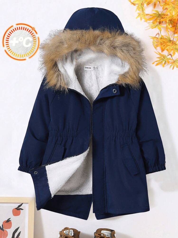 Boys' Casual Comfortable Edge Thermal Lined Hooded Coat