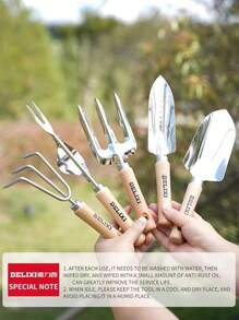 Cirelle 3pcs/Set Stainless Steel Gardening Tools, Home Gardening Small Shovel Set, Combination Of Garden Tools - Red and White - View 4