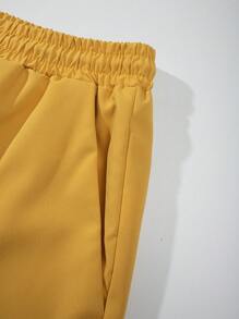 Manfinity KASUA Men's Tropical Plant Print Casual Short Sleeve Shirt And Shorts Set Men Swim Trunks Tropical Vacation Men Clothes Tropical Outfits Men Men Vacation Outfits,Hawaiian