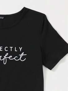 SHEIN Unity Short Sleeve Casual Dress, Minimalist Style Suitable For Summer - Black - View 3