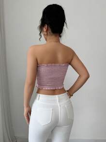 Elenzga Women's Bow Designed Front Summer Top - Pink - View 2