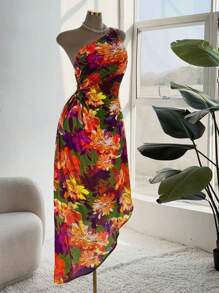 Flirla 加大码编织优雅性感褶饰抽绳吊带连衣裙 - 彩色 - 查看 4