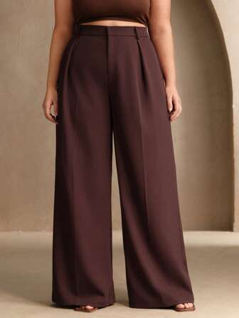 Anewsta Calça reta de negócios elegante estilo "Old Money" chique e moderno, adequada para looks de primavera e verão, em Plus Size