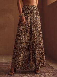 MOTF PREMIUM LEOPARD PRINT PLEATED COVER UP PANTS - Multicolor - View 4