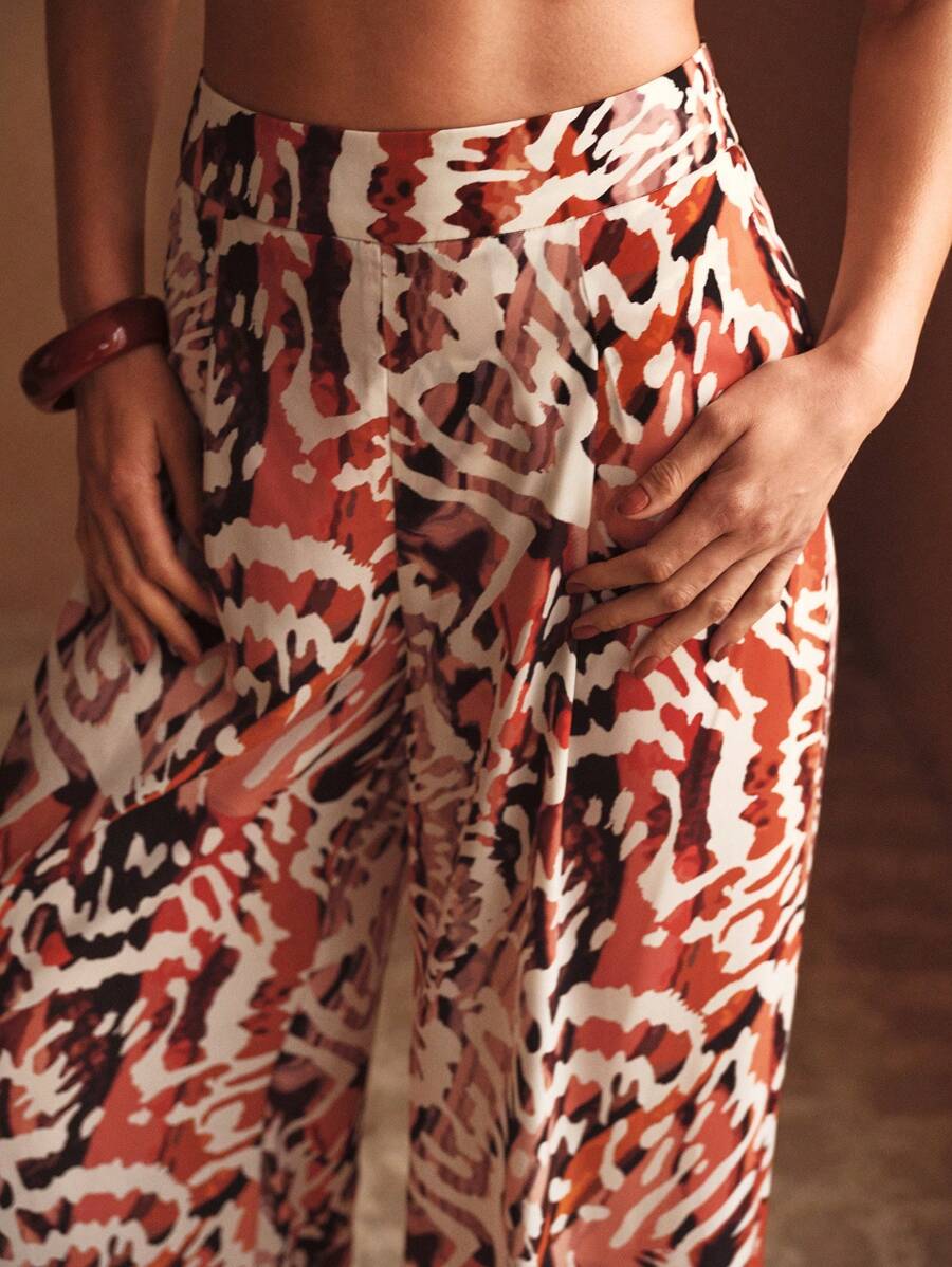 MOTF PREMIUM 全身印花阔腿罩衫裤 - 彩色 - 查看 2