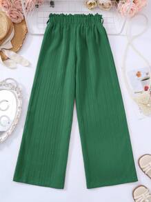 Tween Girls Casual Loose High Waist Wide Leg Long Pants