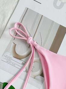 SHEIN Swim 女士纯色系带性感比基尼泳裤