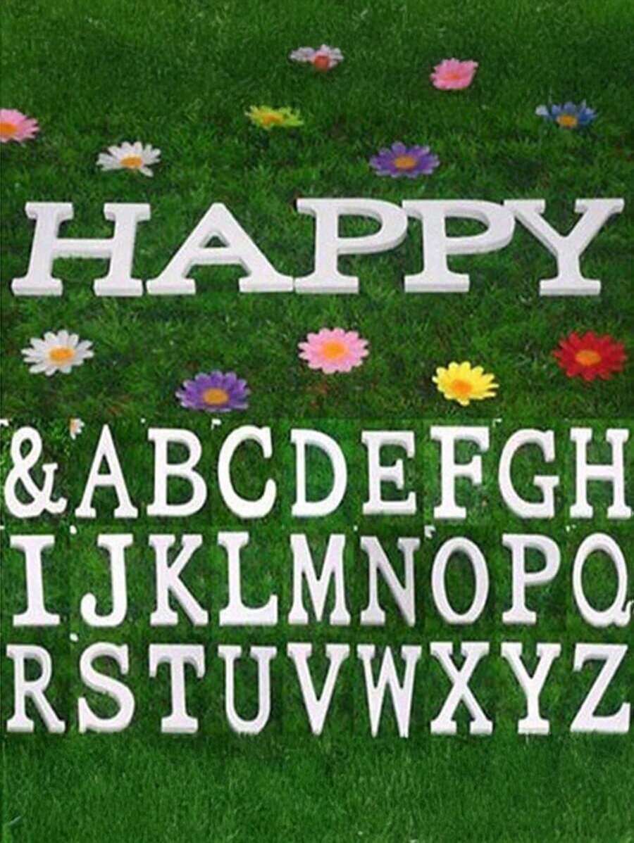 1pc 20cm Large White Wooden Capital English Alphabet & Number Ornament Best Gifts Birthday