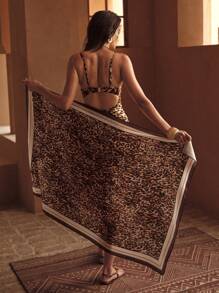 MOTF PREMIUM LEOPARD PRINT KNOT COVER UP SKIRT