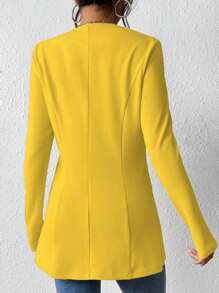 Chiquease Women's Casual Textured Open Front Lightweight Long Sleeve Blazer Jacket - Ginger - View 2