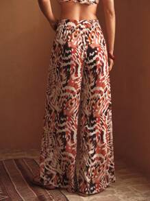 MOTF PREMIUM ALLOVER PRINT WIDE LEG COVER UP PANTS - Multicolor - View 5