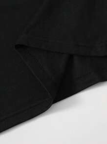 SHEIN Unity Short Sleeve Casual Dress, Minimalist Style Suitable For Summer - Black - View 5