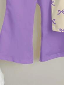 SHEIN Conjunto de pantalones de manga corta y cuello redondo minimalista informal para niña bebé, adecuado para primavera/verano - Blanco - Ver 6