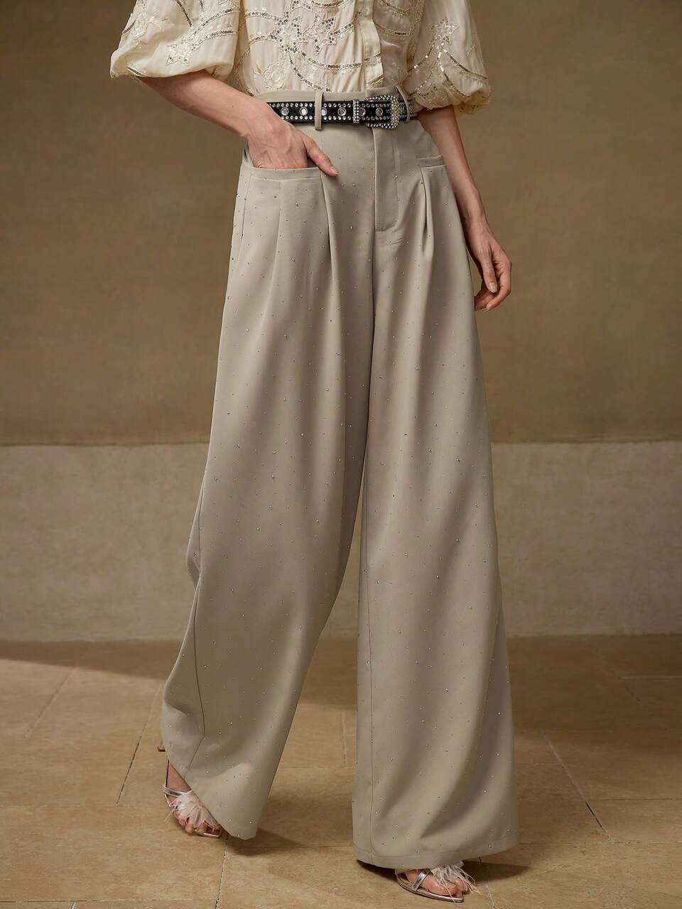 FOLD PLEATED POCKET PANTS
