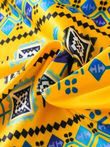 Young Girls' Printed Long Dress - Yellow - View 3