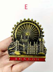 1/2 件手工复古金属冰箱贴 - 全球地标收藏家套装（巴黎埃菲尔铁塔/迪拜塔/荷兰风车）带开瓶器，独特的旅行纪念品和家居装饰礼物，适合生日/婚礼/乔迁 - 彩色 - 查看 13