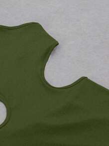 INAWLY Đầm ôm body hở lưng cho nữ - màu xanh lá - Xem 5