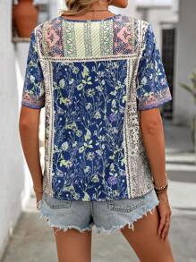 EMERY ROSE Camisa informal con estampado floral para mujer de vacaciones