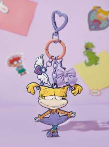 Nick 90s | SHEIN 1pc Cute Cartoon Pattern 3D Keychain, Bag Decorative Chain - Multicolor - View 2